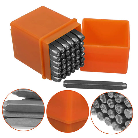 37 Piece Metal Number Letter Stamp Set With Heart Symbols For Crafting And Jewelry Making Includes A To Z And 0 To 9 Hearts