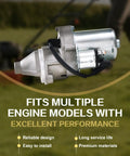 Electric Starter Motor For Honda GX340 GX390 And Predator 420cc OEM 60340 60349 69736 12T CW Starter, side view outdoors