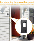 Vinyl Siding Doorbell Wall Mount Kit For Ring Video Doorbell Models 1 And 2 From 2020, 3, 3 Plus And 4, Plus Battery Doorbell Plus Pro And Battery Doorbell 2024, Vertical Angle Wedge Mount Bracket Plate For Secure Four Inch Siding installed on a house.