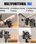 Heavy Duty 3 Inch 360 Swivel Clamp On Bench Vise Drops A Knockout 800 Pound Lockdown Grip for various tasks.