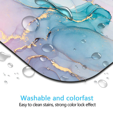 Cyan Blue Marble Compact 6x7 Inch Mouse Pad with Waterproof Surface, Ultra Smooth Glide, and Non Slip Rubber Base