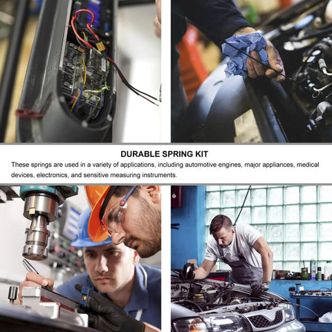 Cabilock 200 Piece Steel Compression And Extension Springs Assortment Kit For Heavy Duty Industrial Repairs Mechanical Maintenance And Auto Engines Rust Resistant Small Spring Set in auto repair use