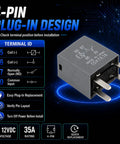6 Pack 12V 35A 4 Pin Automotive Relay Replacement For Dodge Jeep Chrysler Ram Vehicles 68083380AA Ready To Drop In And Power Up Electrical Systems Today. 12VDC 35A relay, 4-pin plug-in design
