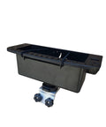 60 Degree Boat Track Tool Holder For SmokerCraft Boats, Polar Kraft Track, Starcraft Cockpit Organizer With Storage Box, Easy Install And Reposition, Quickly Move Base Along Track For Tackle, Tools, And Fishing Gear, black plastic