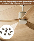 Rock Solid 30 Piece Full Replacement Ceiling Fan Blade Screws With 1/4-20 Threading And Premium Bronze Pan Heads for humid environments.