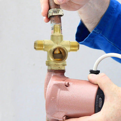 Heavy Duty 4 Way Pneumatic Check Valve Threaded Air Compressor Fitting Zinc Alloy Slick Quick Connect Air Hose Coupler in use.