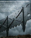 Rain-soaked metal panel from Six Pack Heavy Duty Metal Landscape Edging Kit With Hammer In Stakes For No Dig Garden Borders