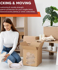 Woman packing dishes with 15 By 12 Inch Packing Paper Sheets For Moving 80 Sheets Newsprint Paper For Moving Boxes