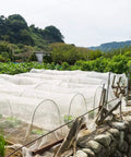 4x10 Ft Garden Bug Barrier Netting For Pest Protection, Fine Mesh Row Cover installed over raised beds to shield plants outdoors