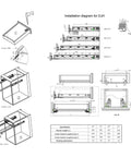 Installation diagram for Six Pairs Of Fifteen Inch Soft Close Undermount Drawer Slides Full Extension Concealed Rails