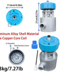 1KW Micro Hydroelectric Generator 220V Outdoor Water Turbine Portable Hydro Turbine for Lighting and Charging, dimensions labeled