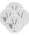Four Pack Battery Operated Carbon Monoxide Alarm With Electrochemical CO Sensor And 85 Decibel Siren Keeps Your Home Safe From Hidden CO Threats White Finish