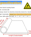 Built Tough Hardcore Commercial Grade Rubber Safety Mat For High Voltage Electric Shock Defense dimensions 1m width specifications chart