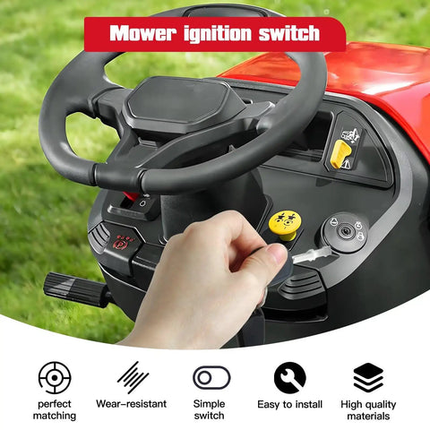 Hand turning key in Ignition Starter Switch 3 Position With Key Fit For MTD Yard Machines And Yard Man Lawn Tractors