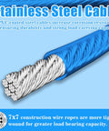 Cutaway of Stainless Steel Wire Rope Cable For Outdoor String Lights 3/16 Inch Vinyl Coated Weatherproof With Galvanized Core
