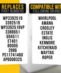 2 Pack Dryer Thermal Fuse Replacement For Whirlpool Kenmore KitchenAid Maytag G4AP0500 TF091C Compatible Replaces AP6008325 PS11741460 WP3392519 3392519 Must Have Dryer Safety Part compatibility chart