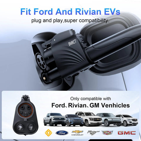 Upgraded Nacs To Ccs1 Supercharger Adapter With Heavy Duty 500 Amp 250 Kw Connector For Tesla Networks And Ford Rivian Gm Volvo Polestar Ev fitted to a vehicle charging port.