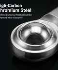 Heavy Duty 3/8 Inch Bore Rod End Bearings With Right Handed Female Thread And Jam Nuts Built Like A Tank For Hydraulic Auto Machinery Rock Solid Wear Resistant Steel Construction 2 Pack close-up image showing high-carbon chromium steel bearing ball.