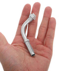 Upgrade Your Ride With This Badass Adjustable Aluminum Clutch Cable Adjuster Screw held in a hand, showcasing its 90-degree design.