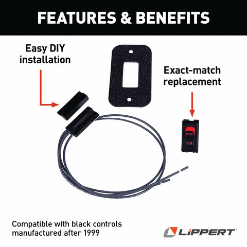 Magnetic Switch Replacement Kit for 32 Series RV Step Black Finish DIY Friendly Door Sensor Upgrade with exact-match components