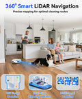 Robot Vacuum And Mop With Beast 20000 Pa Suction, Self Emptying Dock For Up To 120 Days, 3200mAh Battery, Lidar Navigation