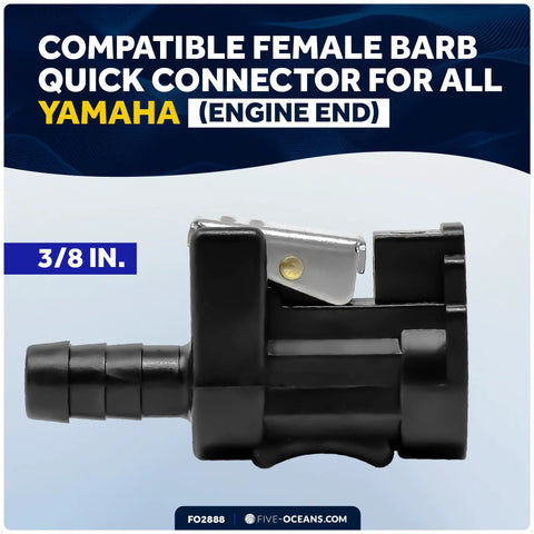 3/8 Inch Barb Fuel Line Connector For Yamaha Engine End And Tank End, Female To Male Fittings, marine-grade durability