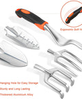 Must Have All In One Garden Tool Kit With Non Slip Ergonomic Handles, 8 Piece Heavy Duty Set In Orange, ergonomic tools displayed