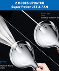 High Pressure Shower Head With Handheld Kit 8 Spray Settings And 2 Power Jet Modes showcasing point and wide jets.