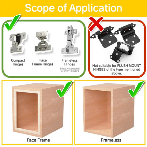 5 Pack Soft Close Cabinet Dampers For Overlay, Face Frame, And Frameless Hinges, Easy Side Mount Install, Smooth Slow Closing, Hidden Concealed Mechanism, 35N Door Buffer Replacement Hardware For Cabinets for face frame and frameless cabinets