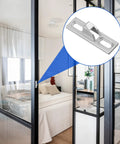 2 Pcs Sliding Door Latch Replacement Kit For Sliding Glass Doors, Screen Doors, And Patio Gates With Mounting Screws, Adjustable Vertical Screw Slots, Waterproof Zinc Alloy Lock Hardware In Silver installed on glass door
