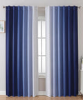Dope Ombre Navy Blue And White Blackout Curtains For Bedroom And Living Room 95 Inch Long Room Darkening Panels Set