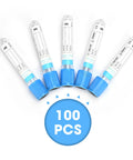 Vacuum Specimen Collection Tubes For Lab Tests And Veterinary Use 3 mL 100 Pack Wrap Packaging PET Durable Tubes with Blue Caps