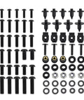 Hayabusa GSX1300R Motorcycle Bolt Kit With Nuts Washers Screws And Fasteners Complete Hardware Assortment For 2008 2018 Model Replacement And Upgrade Set For Dope Repairs black bolts, nuts, washers