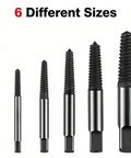 Top Rated 6-Piece Screw Extractor Set Made From Heavy Duty Carbon Steel. 6 sizes of screw extractors shown