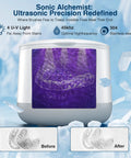 Ultrasonic Cleaner For Dentures Braces Mouth Guards And Jewelry With 45kHz Triple Phase Purification Four Modes To Slam Coffee Stains And Grime Sonic UV Boost For Fresh Clean Appliances, 304 stainless steel