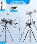High Powered 80mm 900mm Refractor Telescope For Adults With 36-270x Magnification and AZ Mount on steel tripod