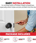 Installation of Oil Rubbed Bronze Classic Passage Door Knob For Closets And Hallways, Non Locking Interior Door Hardware