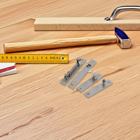Hidden Self Closing Stainless Steel Door Hinges With Dual Swing Pivot And Concealed Hardware No More Slamming Doors 360 Degree Rotation For Home And Bookcase Installations Heavy Duty Pivot Door Hinge Durable And Easy To Install 1 Pair on wooden surface with tools