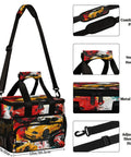 Insulated Picnic Backpack Lunch Bag For Food And Drinks With Spacious 12x9x10 Inch Interior, Retro Car Style, sturdy handle
