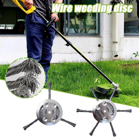 2 Pack 6 Inch Steel Wire Brush Cutter Trimmer Head Replacement For Electric Cordless String Trimmer Heavy Duty Weed Slaying Tool