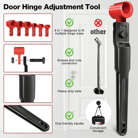 Door Hinge Adjustment Tool Kit 6 In 1 For Precise Hinge Gap Adjustment And Pro Grade Upgraded Wrench with storage box
