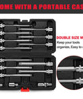 Long Reach 3/8 Inch Torx Bit Socket Set, 15-Piece T10 Through T60, S2 Alloy Steel, in portable case, top view