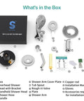 8 Spray Bathtub And Shower Faucet Combo With Dual Shower Heads And Slick Magnetic Handheld 2 In 1 Tub And Shower Trim Kit Chrome Finish