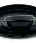 Close-up of a black plastic flush mount hole plug from a Fifty Piece Flush Mount Plastic Hole Plug Set For Auto Body And Sheet Metal