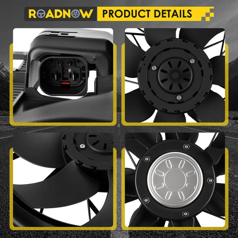 No Sweat Radiator Cooling Fan For Mercedes-Benz C230 C250 C300 C350 C63 AMG Engine Temp Controller close-up details showing 2 pin plug and blade design.