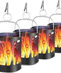 Big Solar Torch Lights With Realistic Flickering Flame For Outdoor Lit Vibes, lanterns showing warm glowing flame effect, weatherproof design.