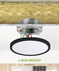 Nine Inch Round Flush Mount LED Light 18W 1460 Lumens Tri Color 3000K 4000K 5000K Dimmable installation