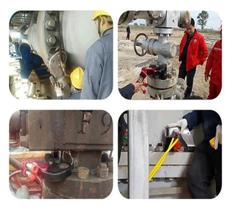 Heavy Duty Hydraulic Torque Wrench Generating 700 Bar Real Deal Pressure with workers using it in industrial settings.