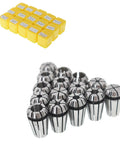 Fifteen Pack ER11 Spring Collet Set One Sixteenth Inch To Three Quarter Inch For CNC Milling Engraving And Lathe Workholding