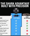 Comparison chart of Shark 3-Inch Cut-Off Wheels 1/16-Inch Thick 3/8-Inch Arbor Double Reinforced vs other cut-off blades features
